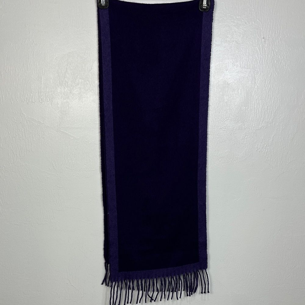 Elegant Two Tone Purple Rectangle Scarf With Fringe